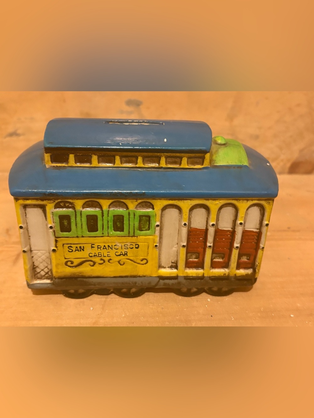 Vintage San Francisco Cable Car coin bank